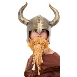 Capacete Viking Dourado com Barba
