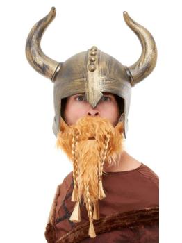 Capacete Viking Dourado com Barba