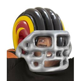 Capacete inflável de futebol americano.