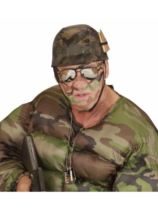 Capacete Militar com Balas para Adultos.