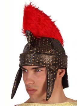 Capacete Romano com Crista Vermelha.