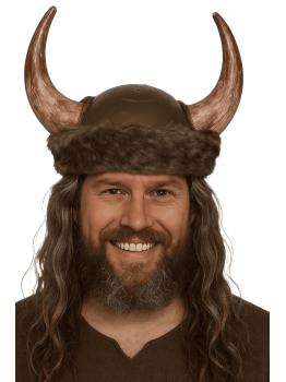 Capacete Viking com Couro – Chapéu Medieval com Chifres