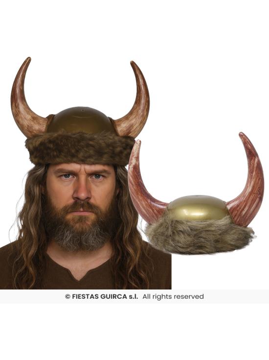 Capacete Viking com Couro – Chapéu Medieval com Chifres