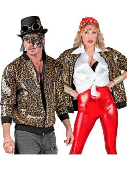 Jaqueta bomber de lantejoulas Leopard
