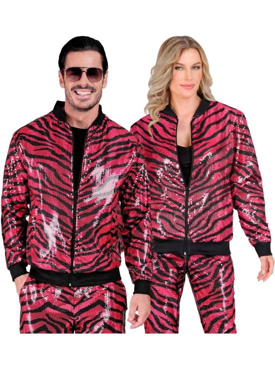 Jaqueta bomber de lantejoulas rosa