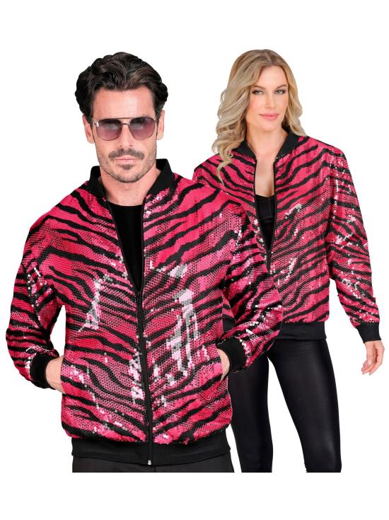 Jaqueta bomber de lantejoulas rosa