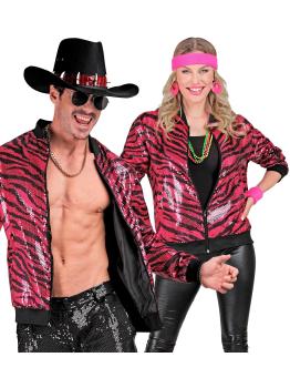 Jaqueta bomber de lantejoulas rosa