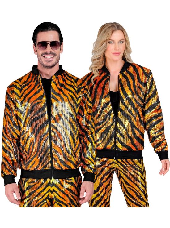 Jaqueta bomber de lantejoulas Tiger