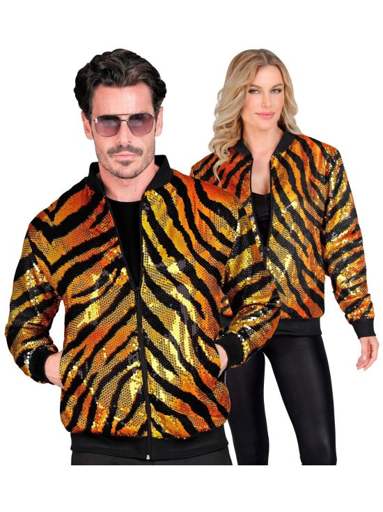 Jaqueta bomber de lantejoulas Tiger