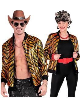 Jaqueta bomber de lantejoulas Tiger