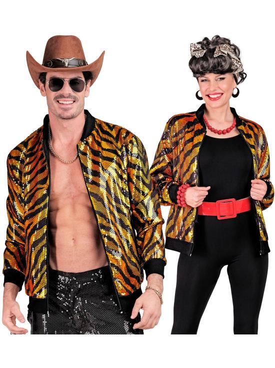 Jaqueta bomber de lantejoulas Tiger