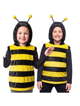Colete infantil com capuz e estampa de abelha