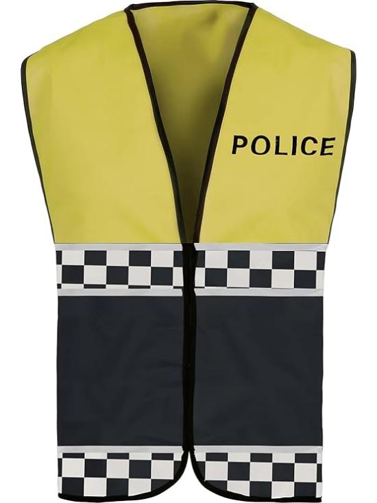 Colete refletor amarelo adulto da polícia – Fantasia de Carnaval