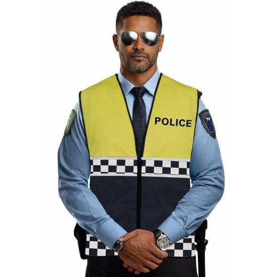 Colete policial amarelo para adultos