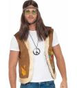Colete Hippie castanho tamanho adulto