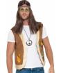 Colete Hippie castanho tamanho adulto