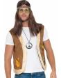 Colete Hippie castanho tamanho adulto