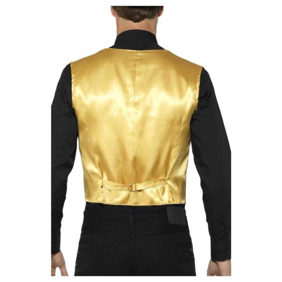 Colete de lantejoulas para adulto dourado ^