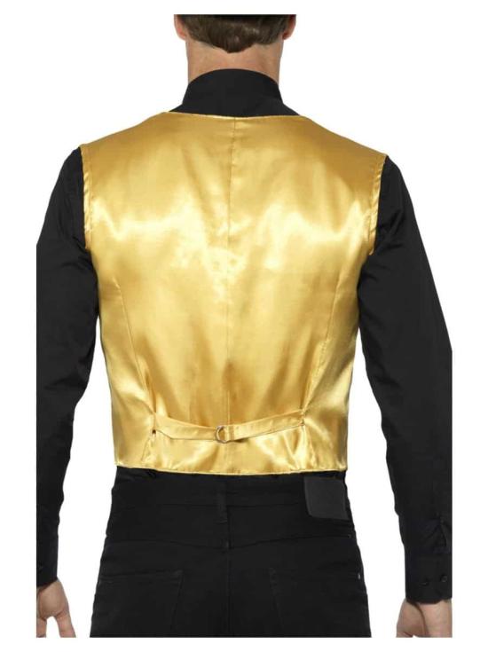 Colete de lantejoulas para adulto dourado ^