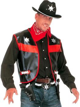 Colete de fantasia de cowboy para homem adulto