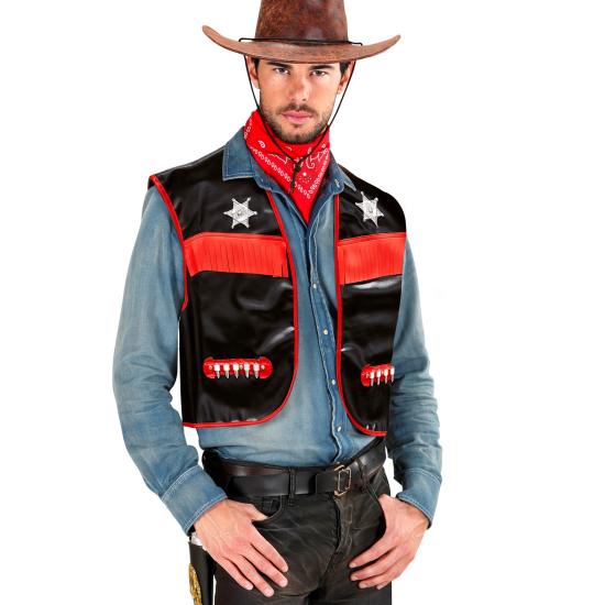 Colete de fantasia de cowboy para homem adulto