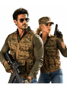 Colete tático camuflado ou colete de caçador para fantasias