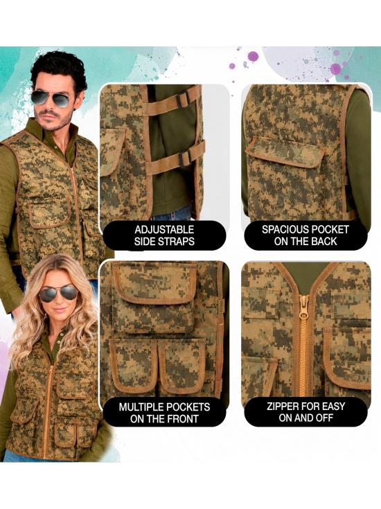 Colete tático camuflado ou colete de caçador para fantasias