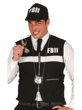Colete e boné do FBI tamanho único