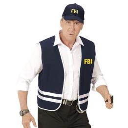 Colete e boné de inspetor do FBI