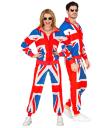 Conjunto de treino dos anos 80 com a bandeira britânica para adultos unissex