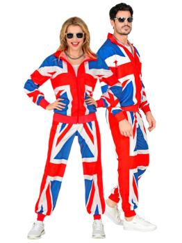 Conjunto de treino dos anos 80 com a bandeira britânica para adultos unissex