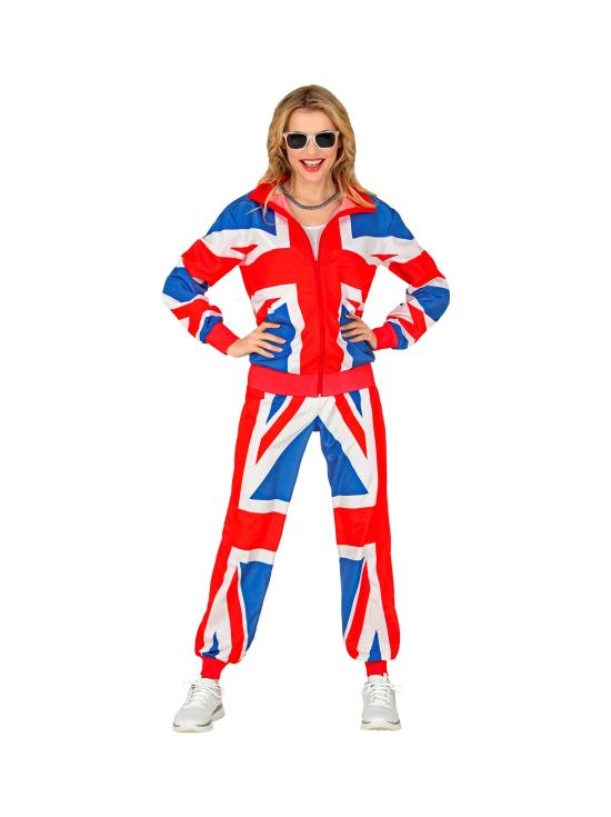 Conjunto de treino dos anos 80 com a bandeira britânica para adultos unissex