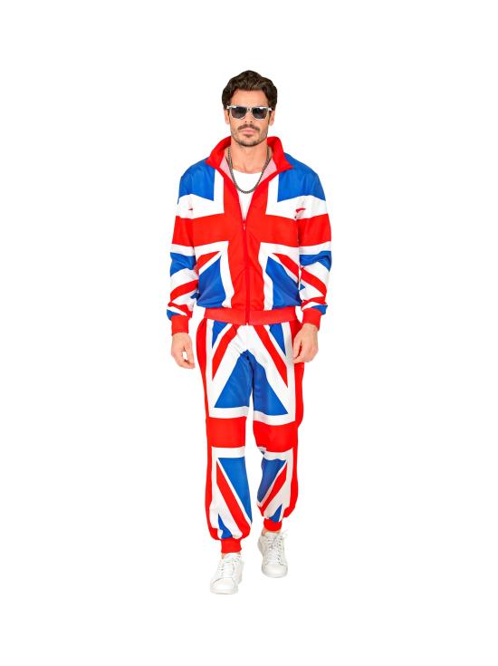 Conjunto de treino dos anos 80 com a bandeira britânica para adultos unissex