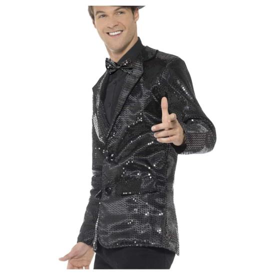 Jaqueta adulta de lantejoulas preta