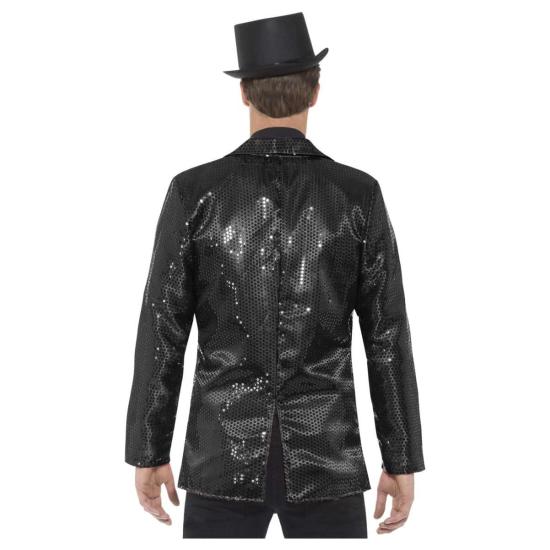 Jaqueta adulta de lantejoulas preta
