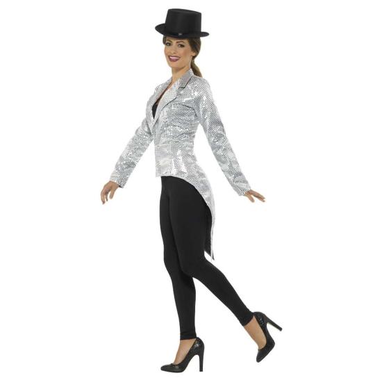 Jaqueta adulta de lantejoulas prateadas