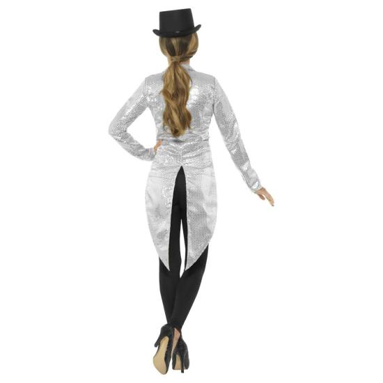 Jaqueta adulta de lantejoulas prateadas