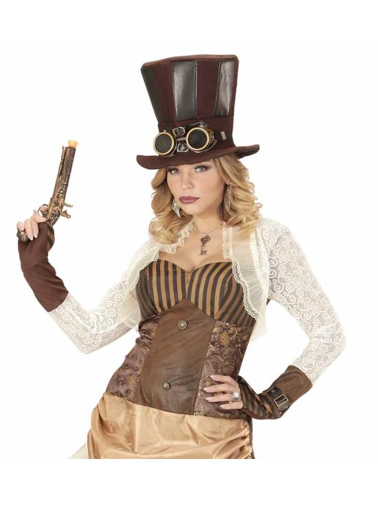 Chapéu e óculos steampunk.