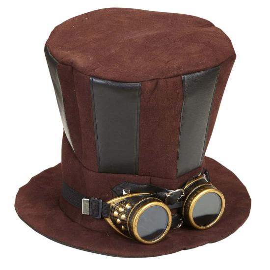 Chapéu e óculos steampunk.