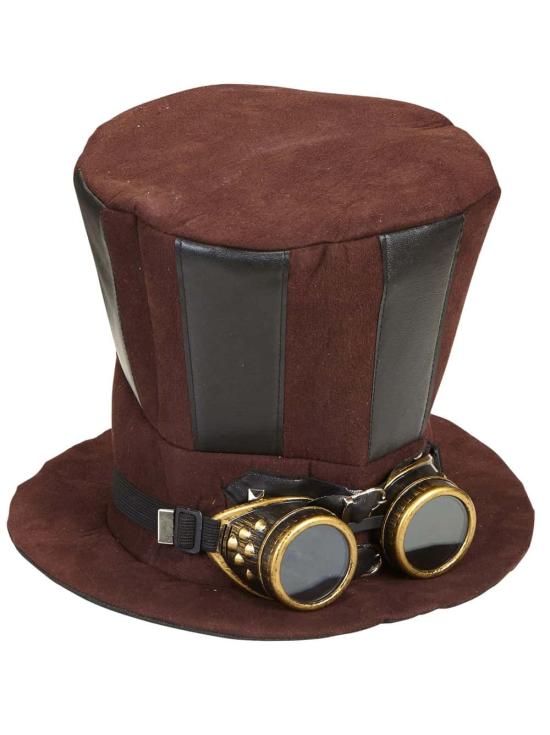 Chapéu e óculos steampunk.