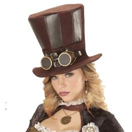 Chapéu e óculos steampunk.