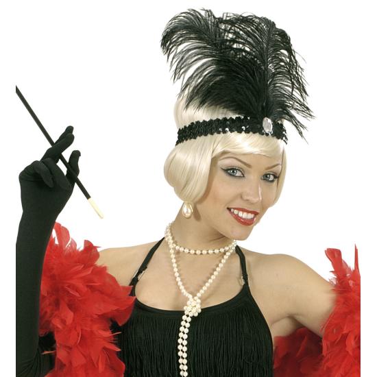 Tiara Charleston dos anos 1920 com 2 penas e pedras