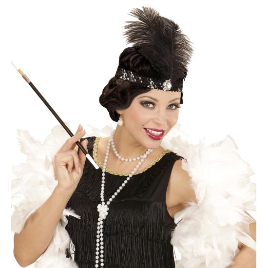 Tiara Charleston dos anos 1920 com 2 penas e pedras