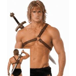 Cinto de espada em couro sintético para trajes medievais e vikings.