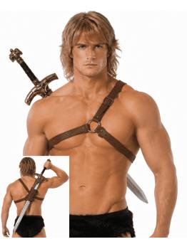 Cinto de espada em couro sintético para trajes medievais e vikings.