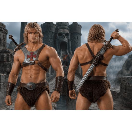 Cinto de espada em couro sintético para trajes medievais e vikings.