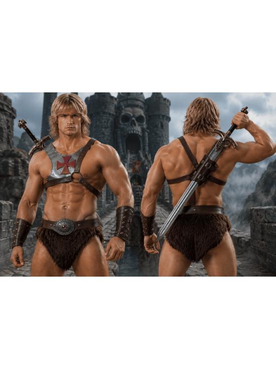 Cinto de espada em couro sintético para trajes medievais e vikings.
