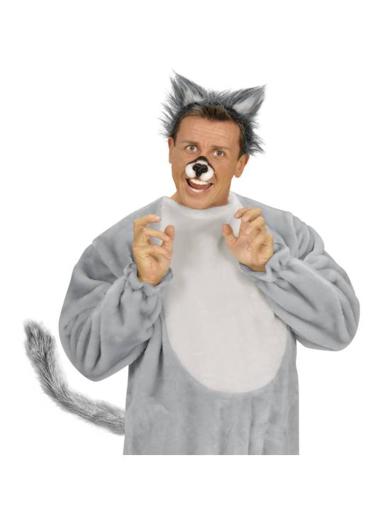 Fantasia de cauda de lobo de pelúcia moldável