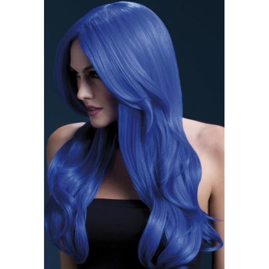Coleção Fever, Peruca Khloe, Azul Neon Coleção Fever, Peruca Khloe, Azul Neon