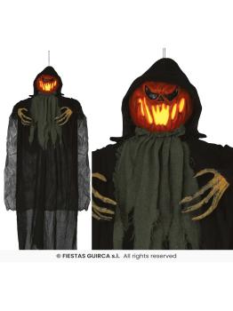 Abóbora Pendurada com Luz 120 cm – Decoração de Halloween com Som